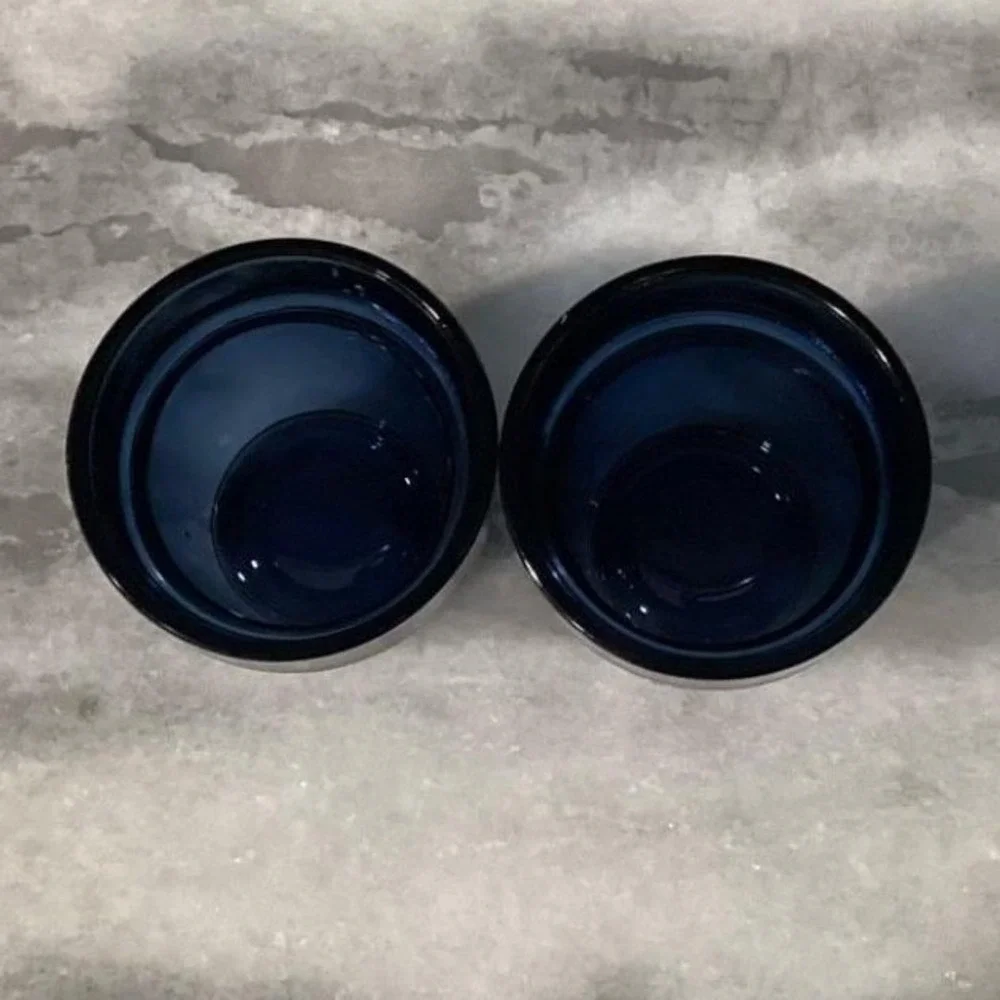 Cobalt Blue Thick Glass‎ Mini Votive Candle Holders, Set of 2, Toothpick Cups